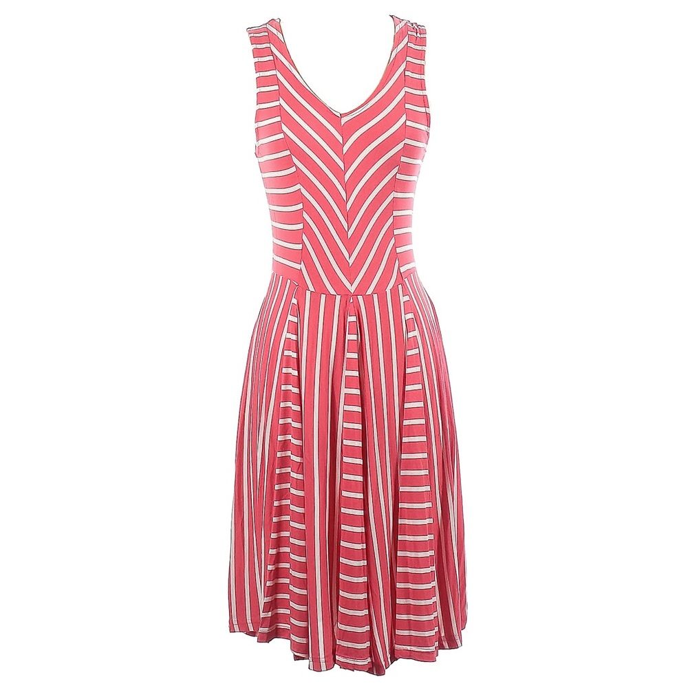 Charming Charlie coral and white striped sundress size small